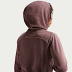 Sudadera con gorro Dri-FIT de cierre completo para niña talla grande Nike Pro Fleece