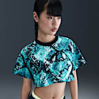 Playera con gráfico oversized cropped para mujer Nike x NorBlack NorWhite