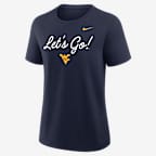 West Virginia Script Mantra Logo Women's Nike College T-Shirt - Navy