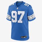 Jersey de fútbol americano Nike de la NFL Game para hombre Aidan Hutchinson Detroit Lions - Azul