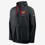 Chamarra con gorro de medio cierre Nike de la NFL para hombre Washington Commanders Sideline Anorak - Negro