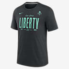 Playera Nike de la WNBA para hombre New York Liberty - Negro jaspeado