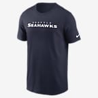 Seattle Seahawks Primetime Wordmark Essential Men's Nike NFL T-Shirt - Navy
