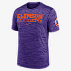 Clemson Tigers Velocity Baseball Wordmark Stack Men's Nike Dri-FIT College T-Shirt - Purple
