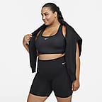 Nike Universa Women's Medium-Support High-Waisted 20cm (approx.) Biker Shorts with Pockets (Plus Size) - Black/Black