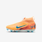 Fotbollssko Nike Jr. Mercurial Superfly 10 Academy "Kylian Mbappé" MG med högt skaft för barn/ungdom - Melon Tint/Igloo/Neo Turquoise