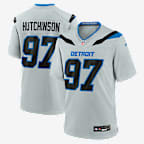 Aidan Hutchinson Detroit Lions Rivalries Collection Men's Nike NFL Game Jersey - Silver
