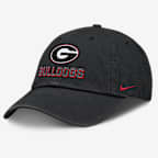 Gorra universitaria Nike ajustable para hombre Georgia On-Field Club Gameday - Negro
