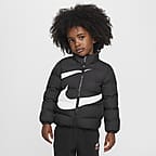 Nike Toddler Wrapped Swoosh Debossed Quilted Jacket - Black