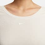 ナイキ スポーツウェア チル ニット ウィメンズ タイト スクープバック ショートスリーブ ミニリブ トップ