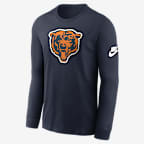 Playera de manga larga Nike de la NFL para hombre Chicago Bears Rewind Essential - Marino