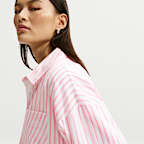 Nike Sportswear Chill Poplin Women's Oversized Woven Long-Sleeve Striped Top