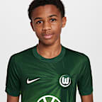 VfL Wolfsburg 2025/2026 Stadium Home Youth Nike Dri-FIT Football Replica Short-Sleeve Top
