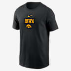 Playera universitaria Nike para hombre Iowa 2-Hit Stacked - Negro