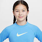 Playera Hydroguard de manga larga para niña talla grande Nike Swim