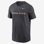 Playera universitaria Nike para hombre Florida State Seminoles Primetime Wordmark - Antracita