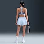 나이키 스우시 프런트 지퍼 여성 미디엄 서포트 패드 스포츠 브라