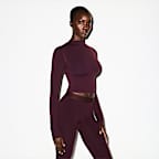 Top cropped de cuello alto para mujer NikeSKIMS Vintage Seamless