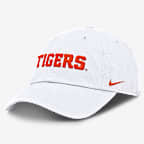 Gorra universitaria Nike ajustable para hombre Clemson Tigers Core Club Mascot Wordmark - Blanco