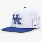 Kentucky Primetime Pin Stripe 2-Tone Men's Nike Dri-FIT College Adjustable Hat - White
