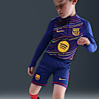 FC Barcelona 2025/26 Stadium Home Big Kids' Nike Dri-FIT Soccer Replica Shorts