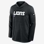 Detroit Lions Pure Fury Sideline Men's Nike Dri-FIT NFL Long-Sleeve Hooded Top - Black