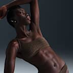 Top de bikini asimétrico para mujer Terry Nike Swim Swoosh Link