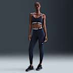 Nike Pro Women's Mid-Rise Mesh-Paneled Leggings