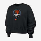 Houston Dash Phoenix Fleece Women's Nike NWSL Crew-Neck Sweatshirt - Black