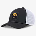 Iowa Sideline Gameday Rope Men's Nike College Trucker Adjustable Hat - Black/White