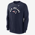New England Patriots Club Men's Nike NFL Pullover Crew - Navy