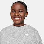 Nike Sportswear Club Fleece Big Kids' Oversized Sweatshirt (Extended Size)