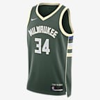 Milwaukee Bucks Icon Edition 2022/23 Men's Nike Dri-FIT NBA Swingman Jersey - Fir