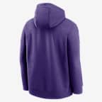 Sudadera con gorro sin cierre universitaria Nike para hombre LSU Tigers Primetime Evergreen Club Primary Logo