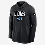 Detroit Lions Pass Accuracy Men's Nike Dri-FIT NFL Long-Sleeve Hooded Top - Black
