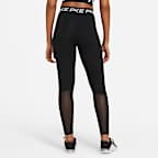 Nike Pro Women's Mid-Rise Mesh-Paneled Leggings