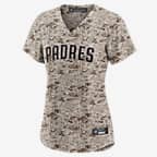 Jersey Nike de la MLB Replica para mujer Manny Machado San Diego Padres USMC - Camuflaje del desierto