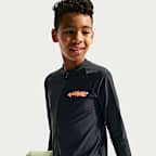 Playera de manga larga con cierre para niños talla grande Nike Swim Hydroguard