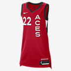 A'ja Wilson Las Vegas Aces 2024 Rebel Edition Women's Nike Dri-FIT WNBA Victory Jersey - University Red