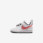 Nike Court Borough Low Baby/Toddler Shoes - White/Picante Red/Barely Volt/Current Blue
