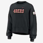 San Francisco 49ers 80th Anniversary Phoenix Women's Nike NFL Pullover Crew - Black