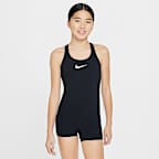 Traje de baño con piernas y espalda deportiva para niña talla grande Nike Swim HydraStrong
