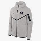Chamarra universitaria marca Jordan con gorro de cierre completo para hombre Michigan Tech Fleece Windrunner