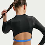 Conjunto de tankini con espalda cruzada para niña talla grande Nike Swim