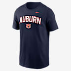 Playera universitaria Nike para hombre Auburn Primetime Arch Stack - Azul marino