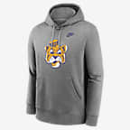 LSU Tigers Legacy Club Primary Logo Men's Nike College Pullover Hoodie - Dark Grey Heather