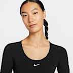나이키 프로 여성 드라이 핏 크롭 긴팔 탑