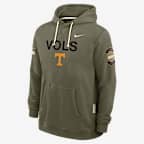 Sudadera con gorro sin cierre universitaria Nike Dri-FIT para hombre Tennessee 2025 Military Appreciation
