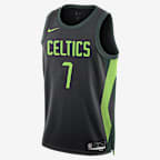 Jaylen Brown Boston Celtics 2024/25 City Edition Jersey Nike Dri-FIT de la NBA Swingman para hombre - Negro/Verde pro/Verde acción