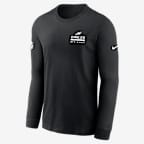 Philadelphia Eagles Sideline Team Issue Men's Nike Dri-FIT NFL Long-Sleeve T-Shirt - Black
